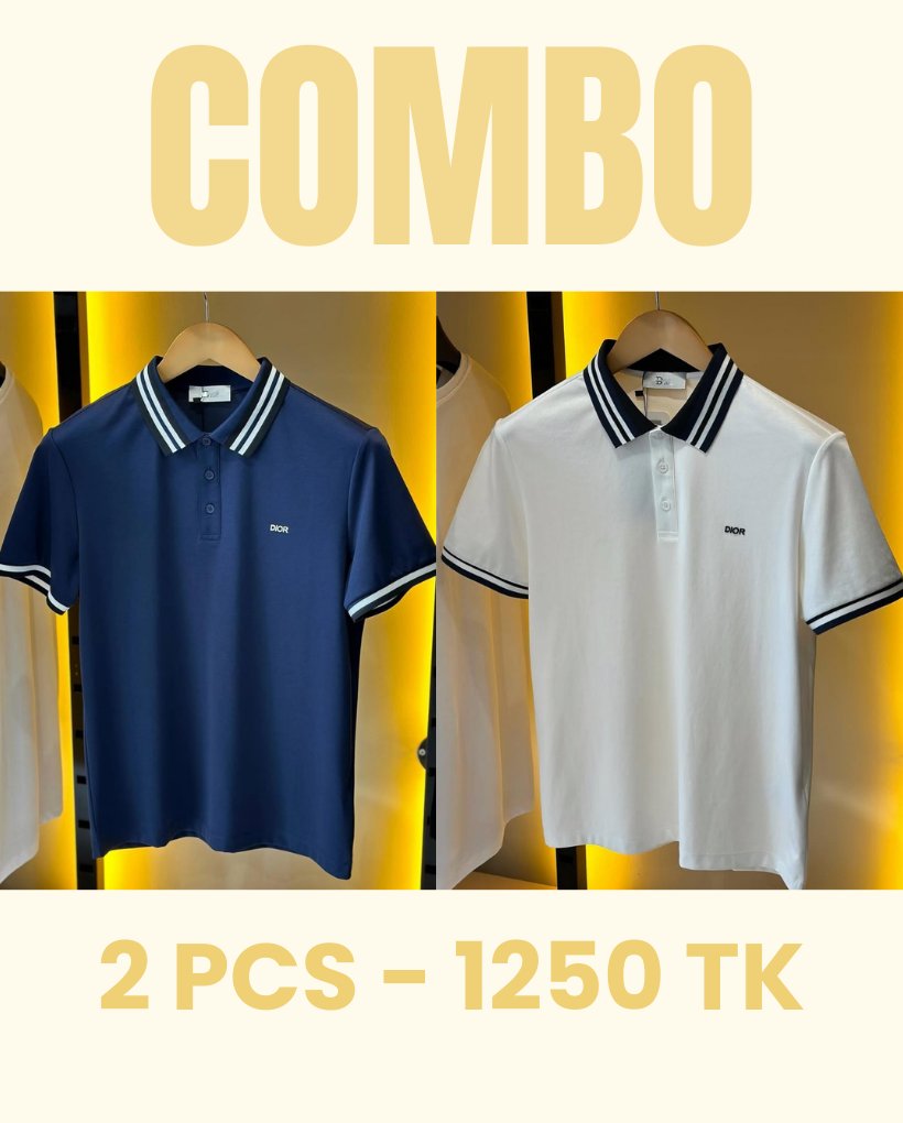 2 Pcs Combo Premium Cotton Polo Shirt New Arrival